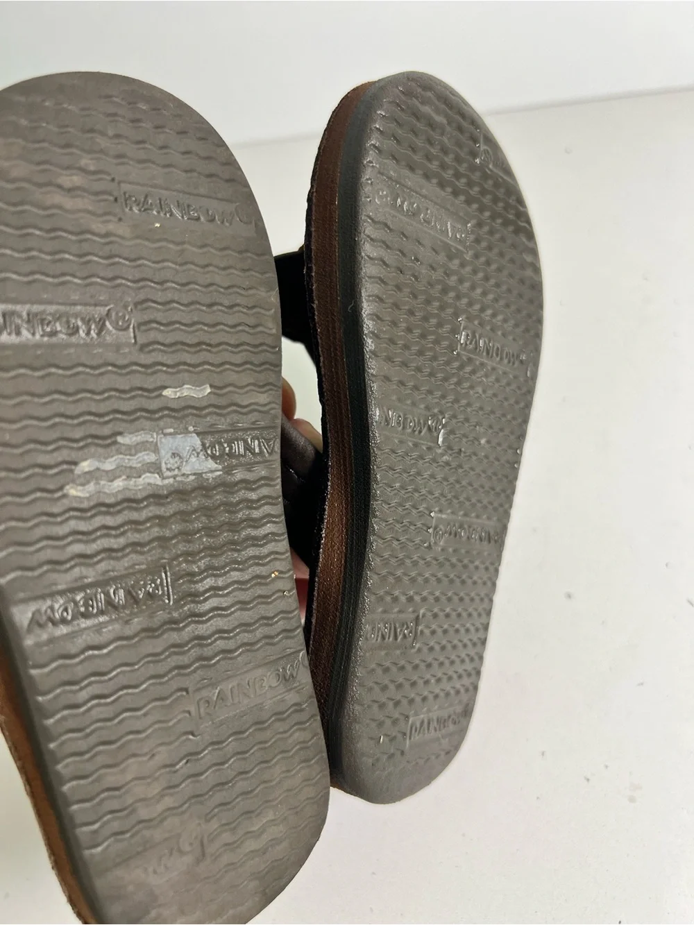 Rainbow Sandals Brown Leather Flip Flops Thong Sandals – See measurements